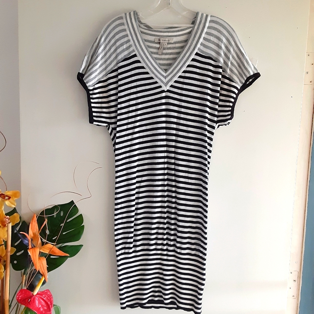 BCBGENERATION Black and White Stripe Dress